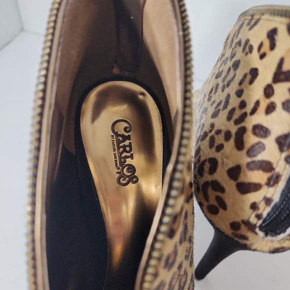 Carlos by Carlos Santana Veruca leopard print heeled open toe bootie size 10 - Picture 4 of 6